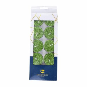 Vela Tealight Escarchada Color Verde MONICANDLES Unidad