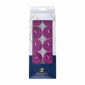 Vela Tealight Escarchada Color Morado MONICANDLES Unidad