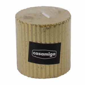 Vela Decorativa Acanalada Delgada Dorada CASAMIGA Unidad