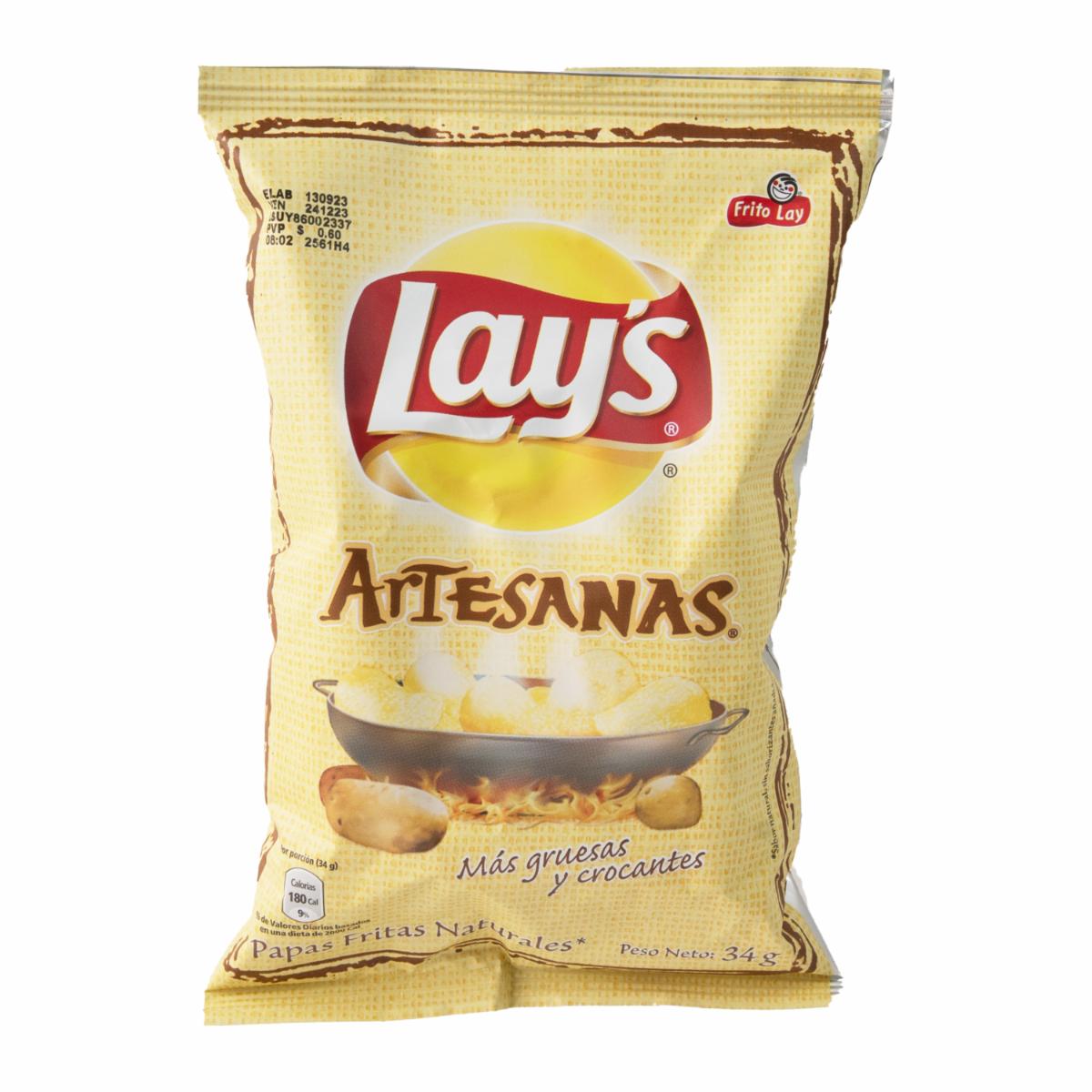 Papas Fritas Artesanas Sabor Natural LAY'S 34 G
