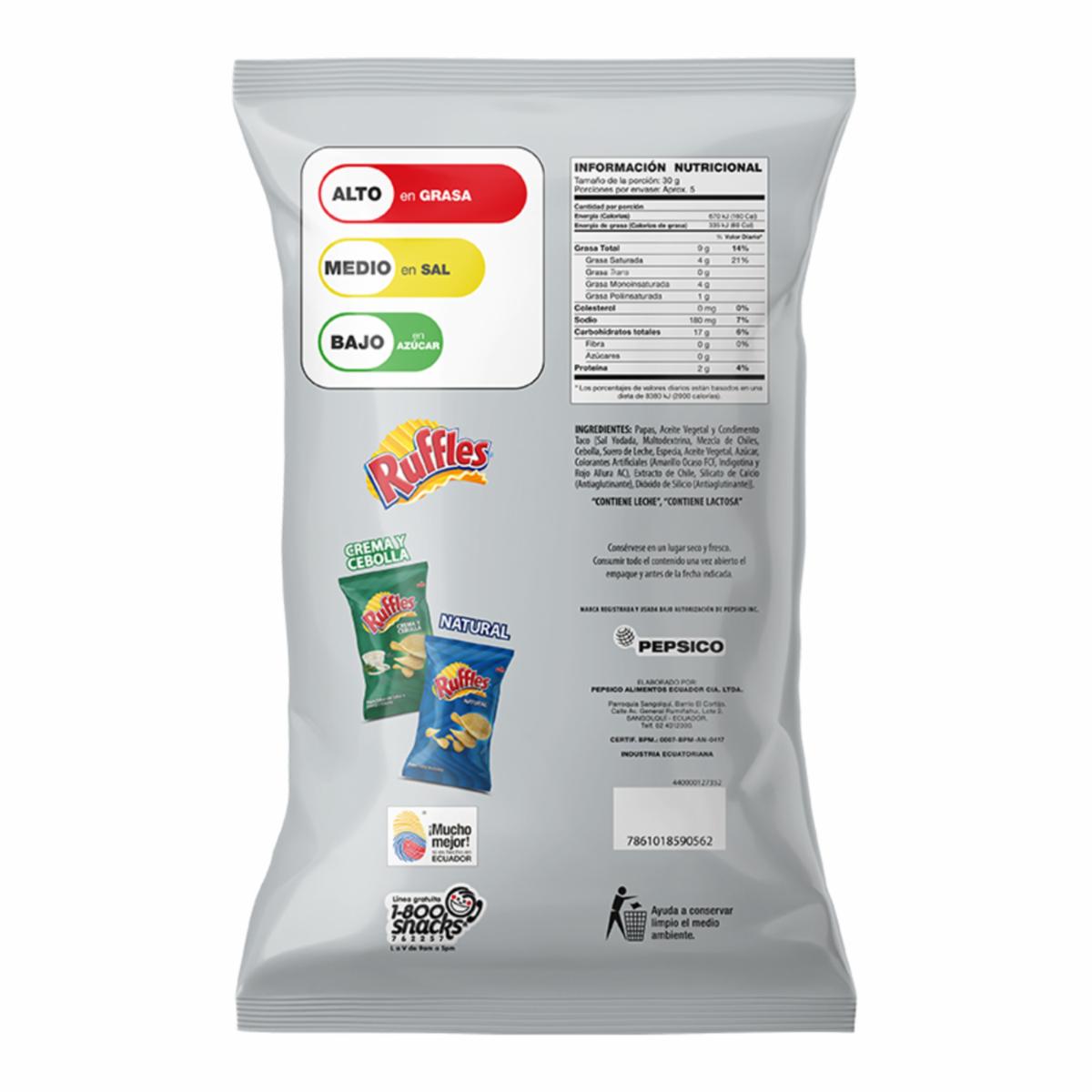 Papas Fritas Sabor A Picante RUFFLES 136 G - Image 3