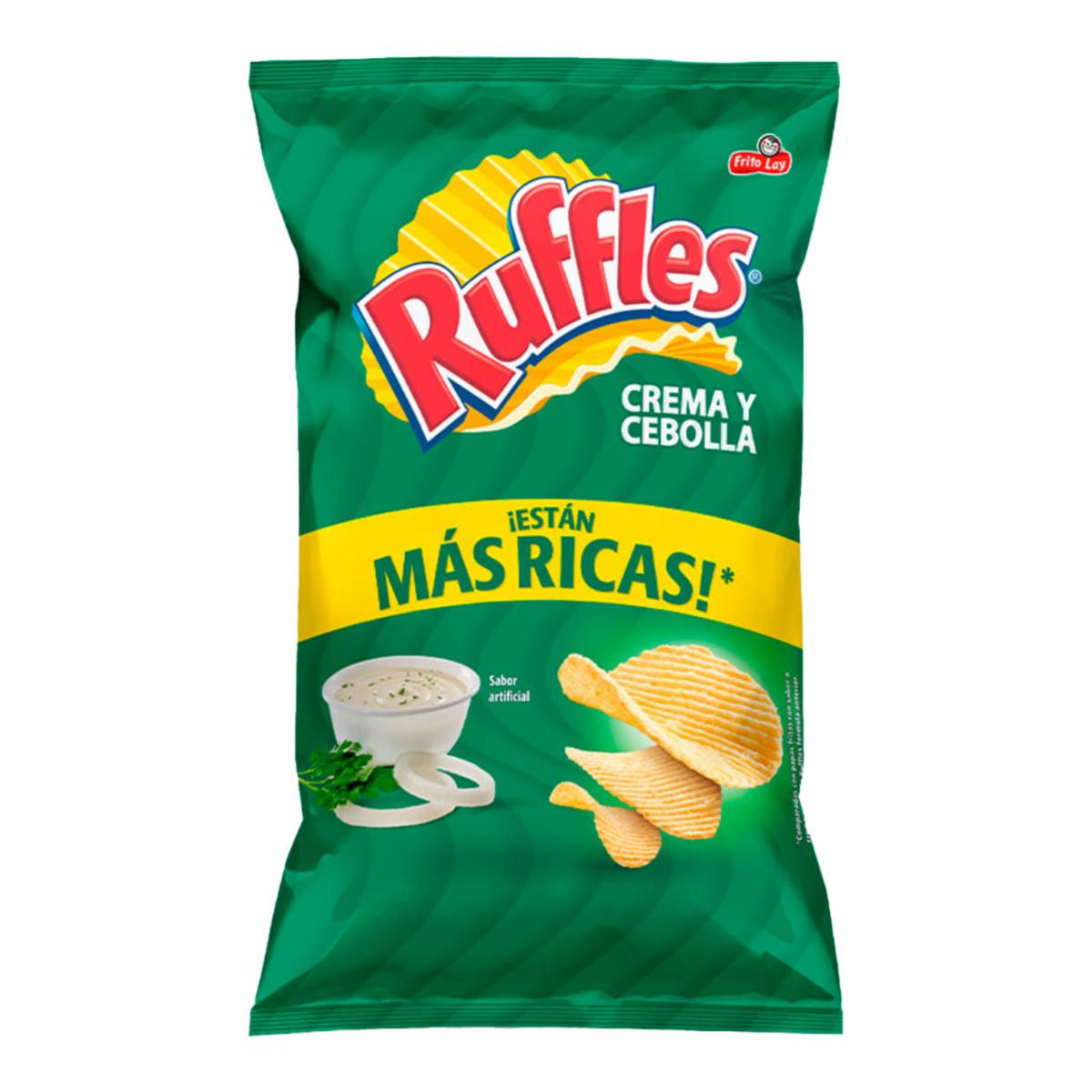 Papas Fritas Sabor A Crema Y Cebolla RUFFLES 136 G