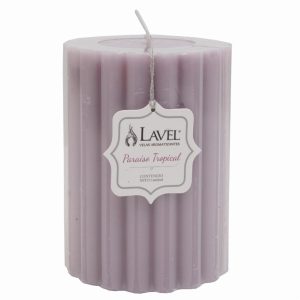 Vela Decorativa Acanalada Redonda Color Morado LAVEL 10 X 7 Cm