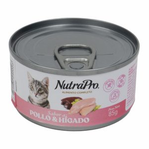 Alimento Para Gatos Sabor A Pollo E Hígado En Lata NUTRAPRO 85 G