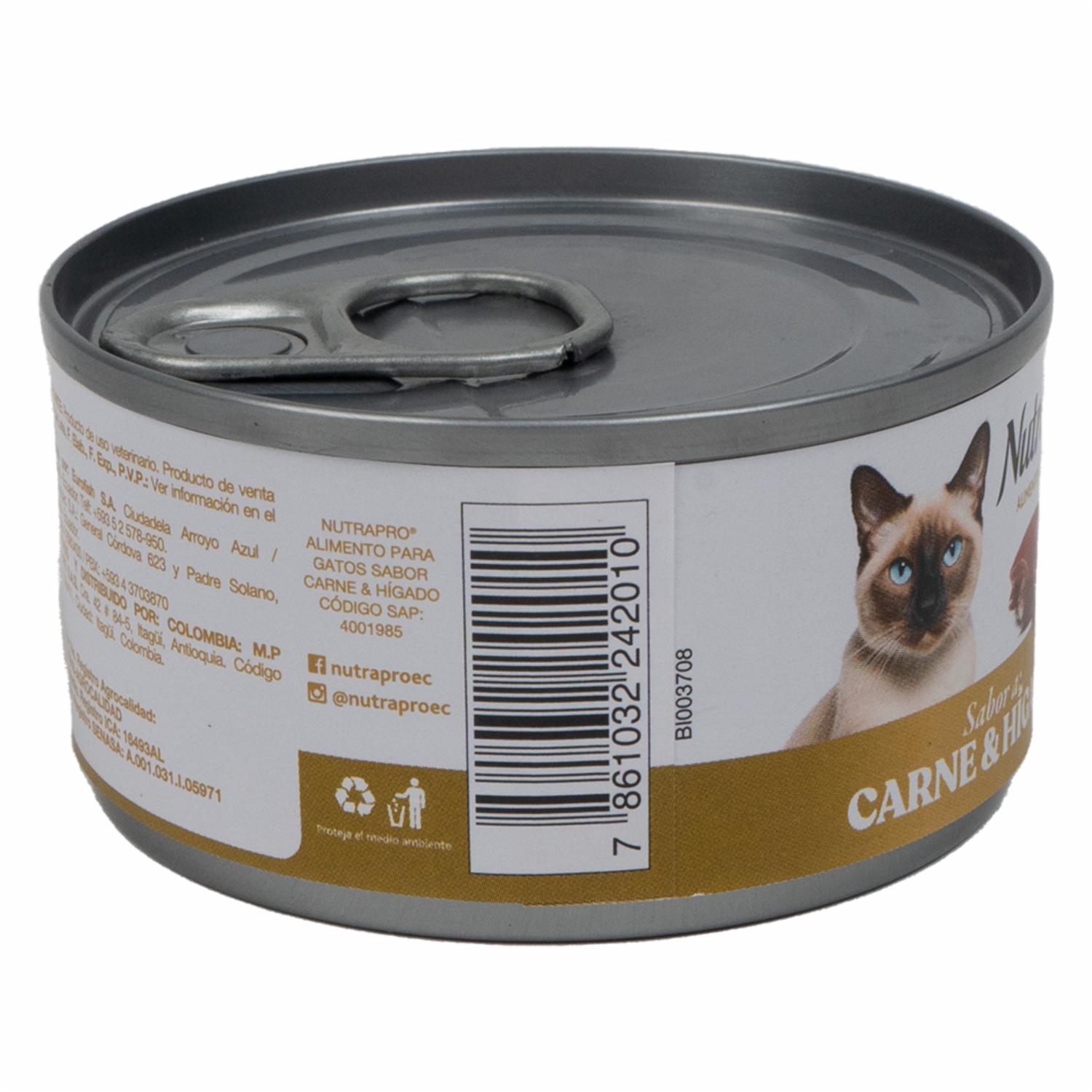 Alimento Húmedo Para Gatos Sabor A Carne E Hígado En Lata NUTRAPRO 85 G - Image 4
