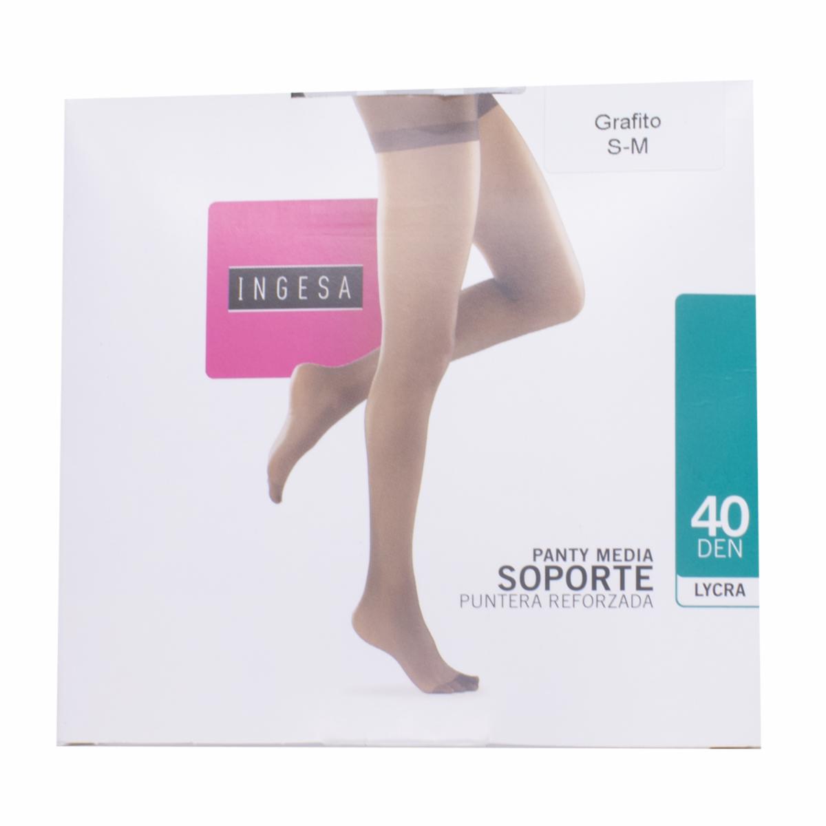 Panty Media Lycra Soporte Grafito 40 Den INGESA