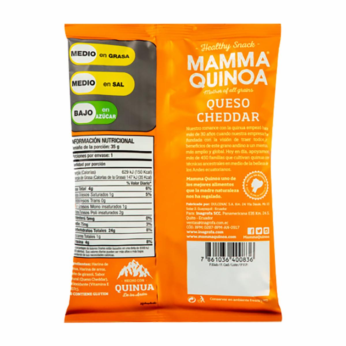 Bocaditos De Queso Cheddar MAMMA QUINOA 35G - Image 2