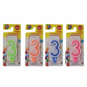 Vela De Cumpleaños LA ORIGINAL Número 3