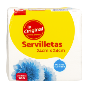 Servilletas Blancas 24X24 Cm LA ORIGINAL X 100 Uds