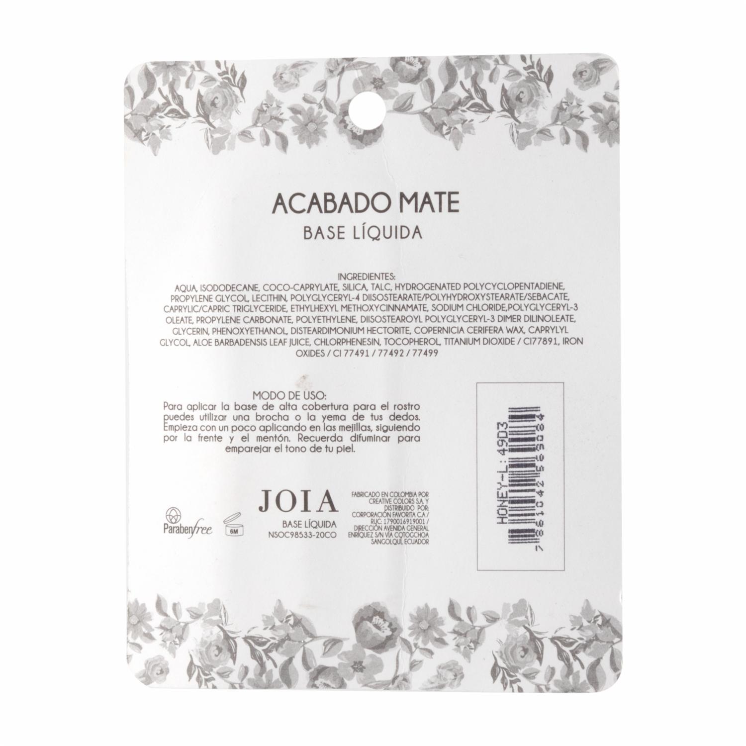 Base Líquida Honey JOIA Unidad - Image 2