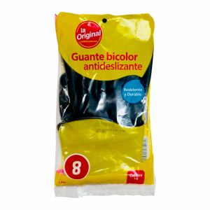 Guantes De Nitrilo Multiusos Bicolor Antideslizantes Resistentes Y Durables LA ORIGINAL Talla 8