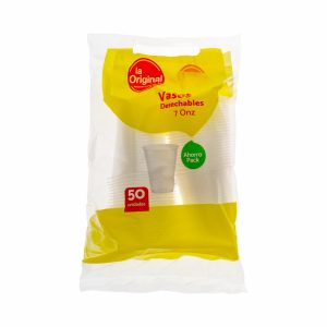 Vaso Transparente De 7 Onzas LA ORIGINAL Por 50 Uds