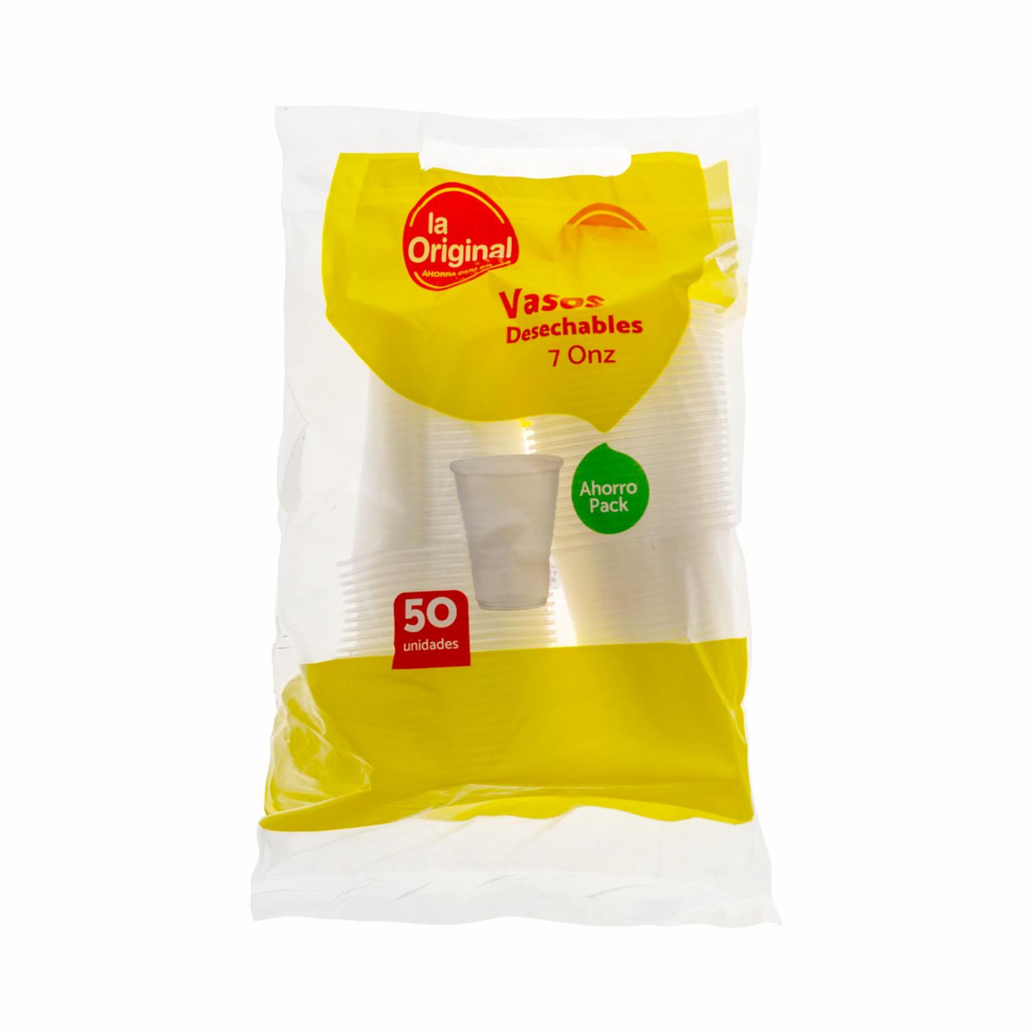Vaso Transparente De 7 Onzas LA ORIGINAL Por 50 Uds
