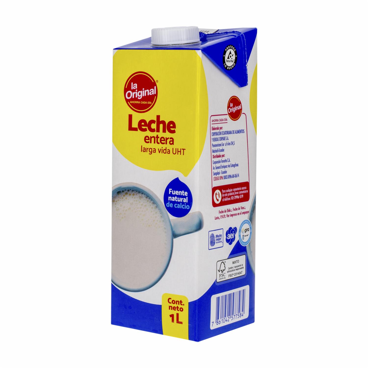 Leche Entera Tetrapak LA ORIGINAL 1 000 Ml - Image 4