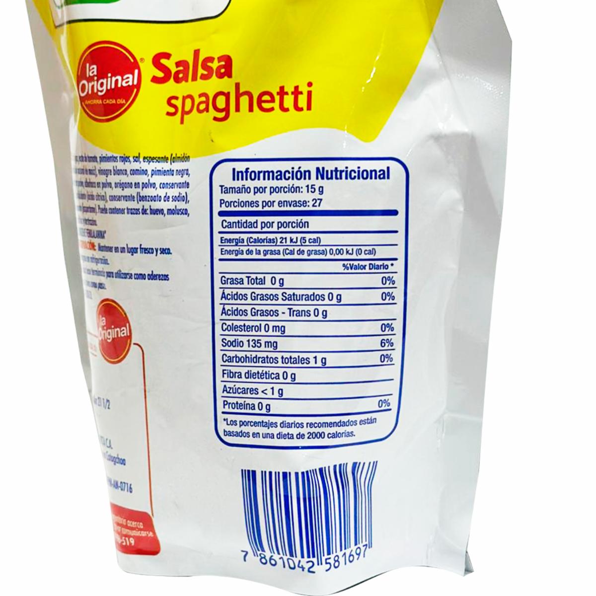 Salsa Spaguetti Clásica LA ORIGINAL 400 G - Image 2