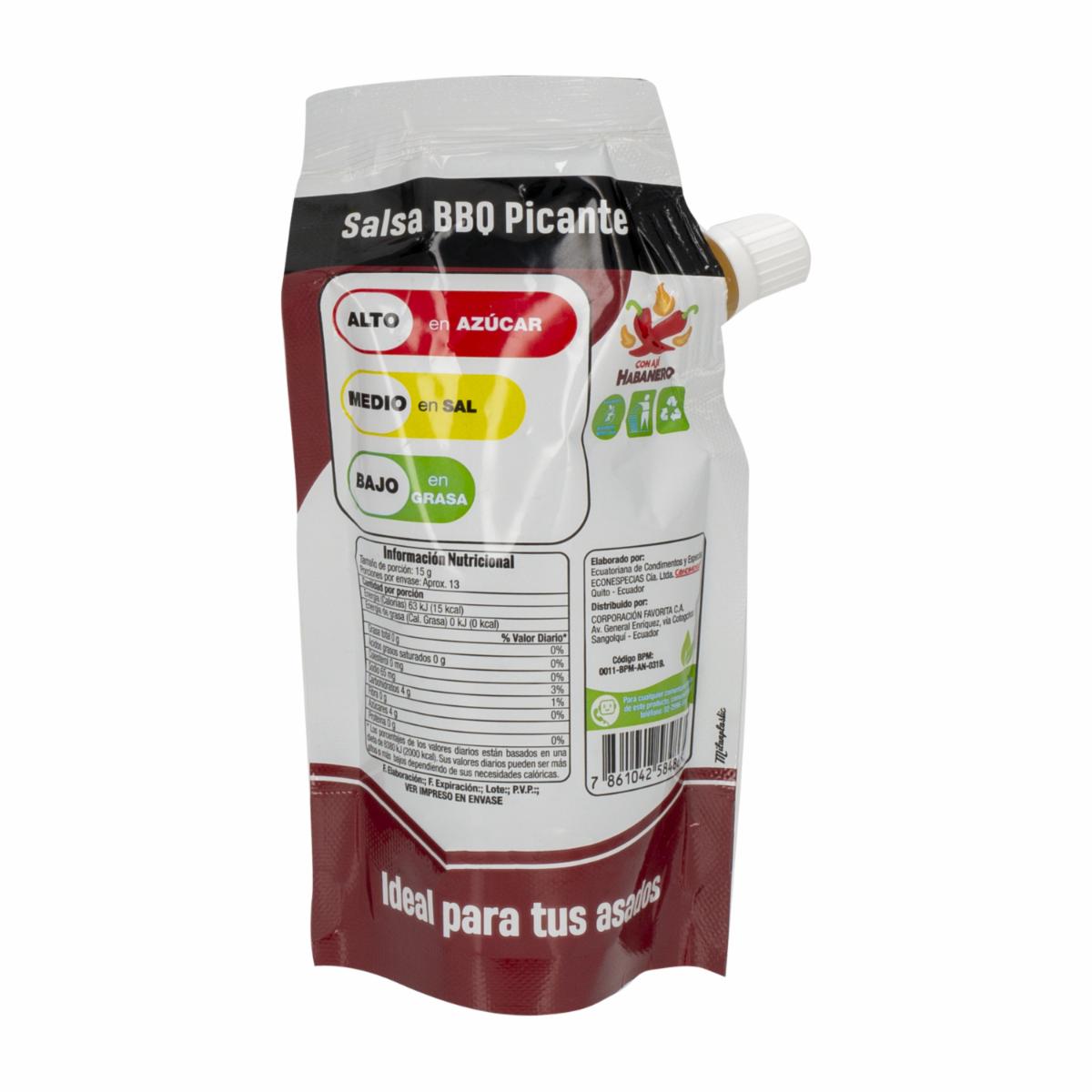 Salsa Bbq Picante Doypack EL ARTESANAL 200 G - Image 3