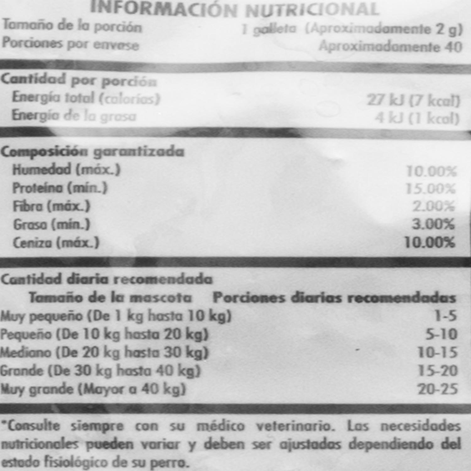Galletas Para Perros Adultos Toda Raza Y Edad Sabor A Pollo LA ORIGINAL 80 G - Image 2