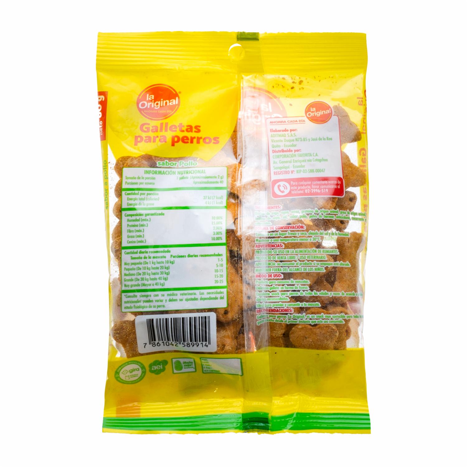 Galletas Para Perros Adultos Toda Raza Y Edad Sabor A Pollo LA ORIGINAL 80 G - Image 3