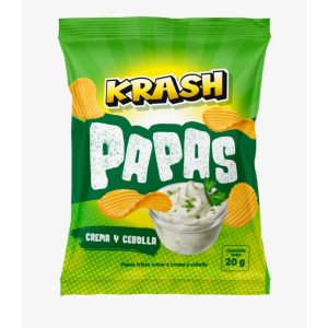 Papas Fritas Sabor A Crema Y Cebolla KRASH 20 G