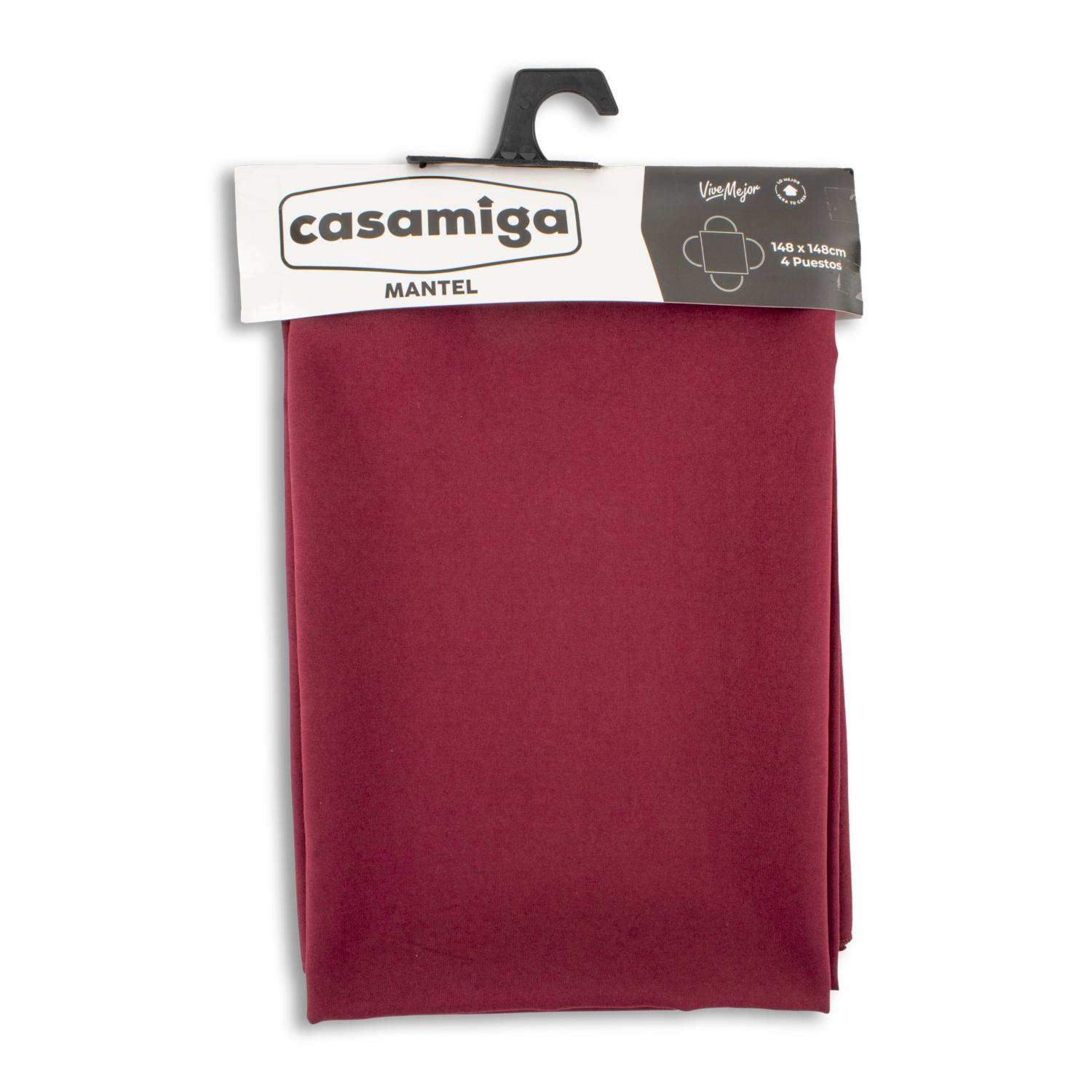 Mantel Cuadrado Llano Vino CASAMIGA 148 X 148 Cm