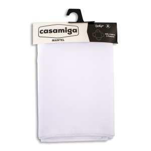 Mantel Cuadrado Llano Blanco CASAMIGA 148 X 148 Cm