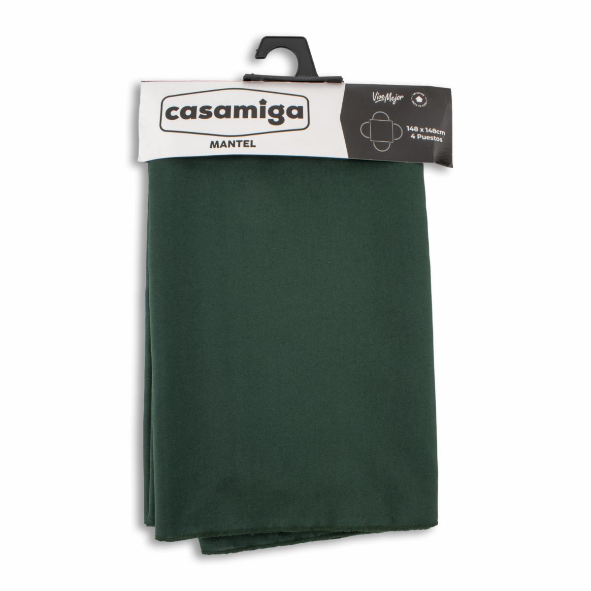 Mantel Para Mesa LLano Verde Oscuro CASAMIGA 148 X 148 Cm