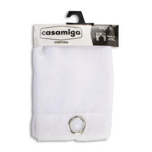 Cortina De Área Modelo Velo Argolla Blanca CASAMIGA 210 X 115 Cm