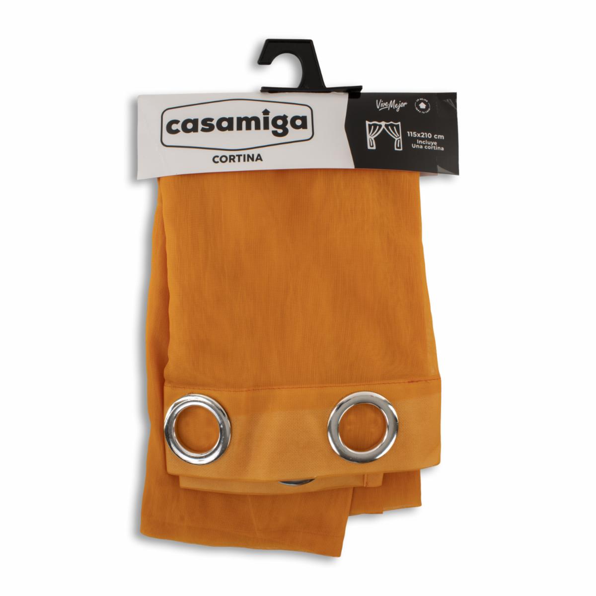 Cortina De Área Modelo Velo Argolla Naranja CASAMIGA 210 X 115 Cm