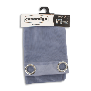 Cortina De Área Modelo Velo Argolla Gris CASAMIGA 210 X 115 Cm