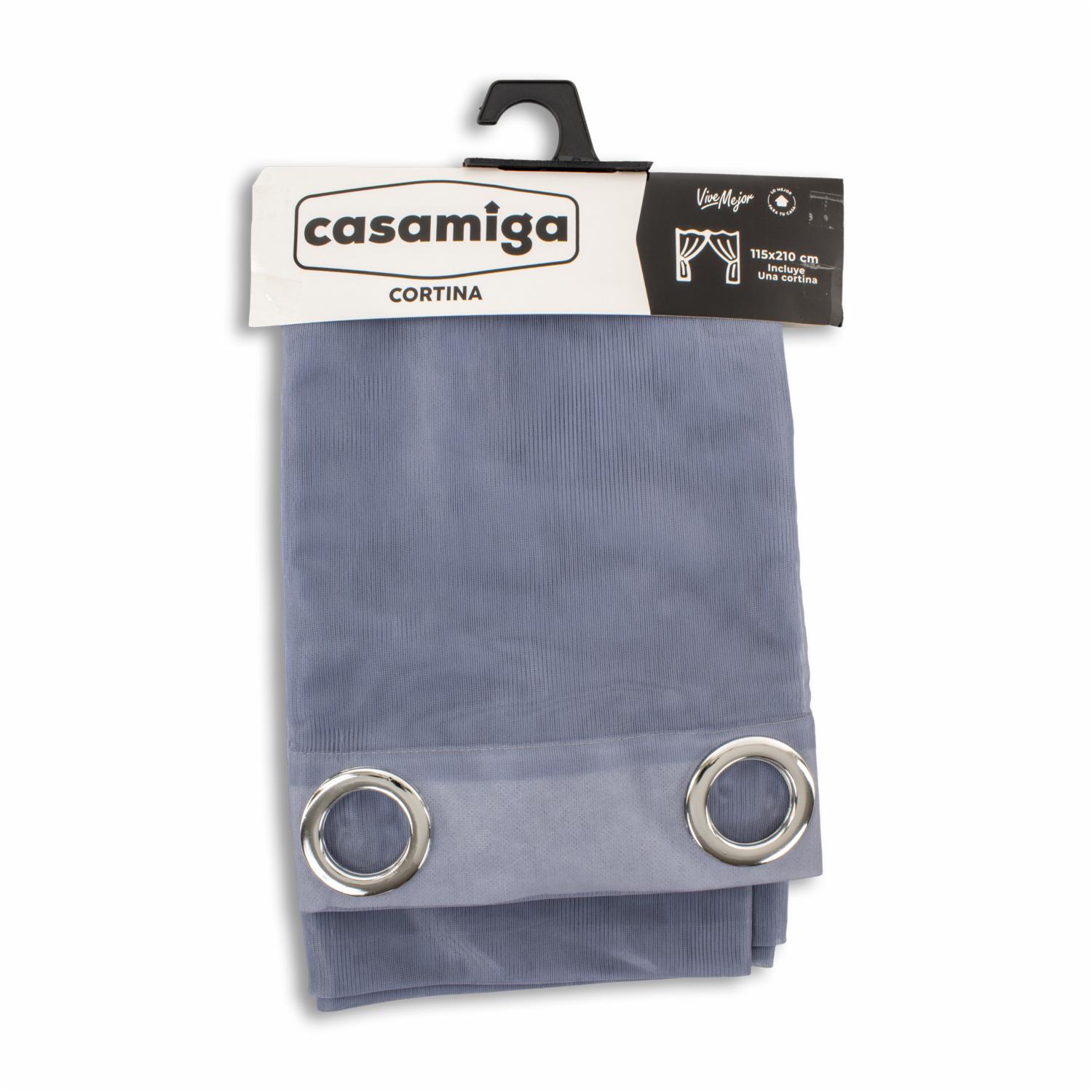 Cortina De Área Modelo Velo Argolla Gris CASAMIGA 210 X 115 Cm