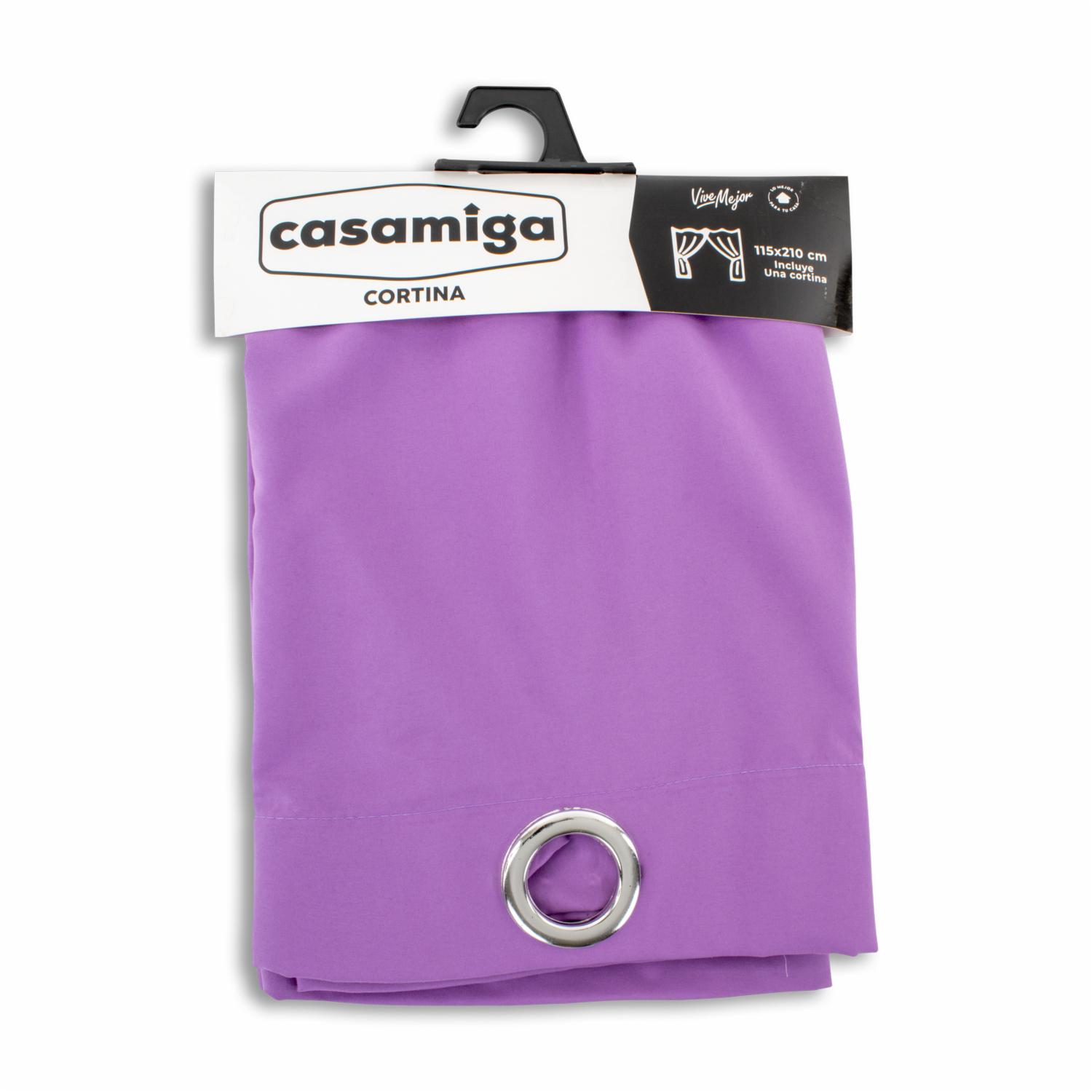 Cortina De Área Modelo One Argolla Morado CASAMIGA 210 X 115 Cm