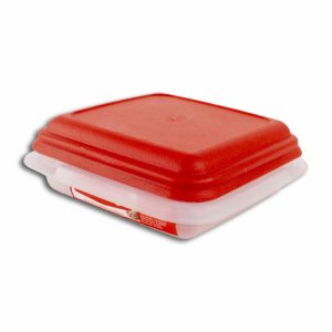 Repostero Cuadraware Transparente Con Tapa Roja CASAMIGA N1