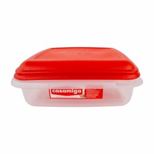 Repostero Cuadraware Transparente Con Tapa Roja CASAMIGA N2