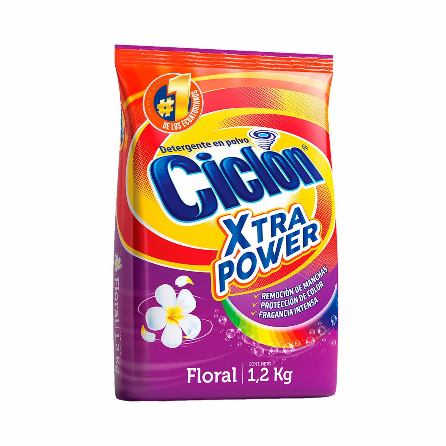Detergente En Polvo Aroma Floral Xtra Power CICLÓN 1200 G