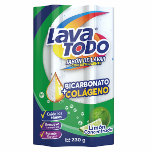 Jabón De Ropa Con Detergente Aroma A Limón LAVATODO 230 G