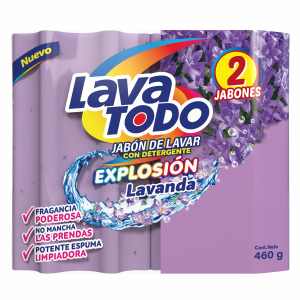 Jabón De Ropa Explosión Lavanda Bipack LAVATODO 2 X 230 G