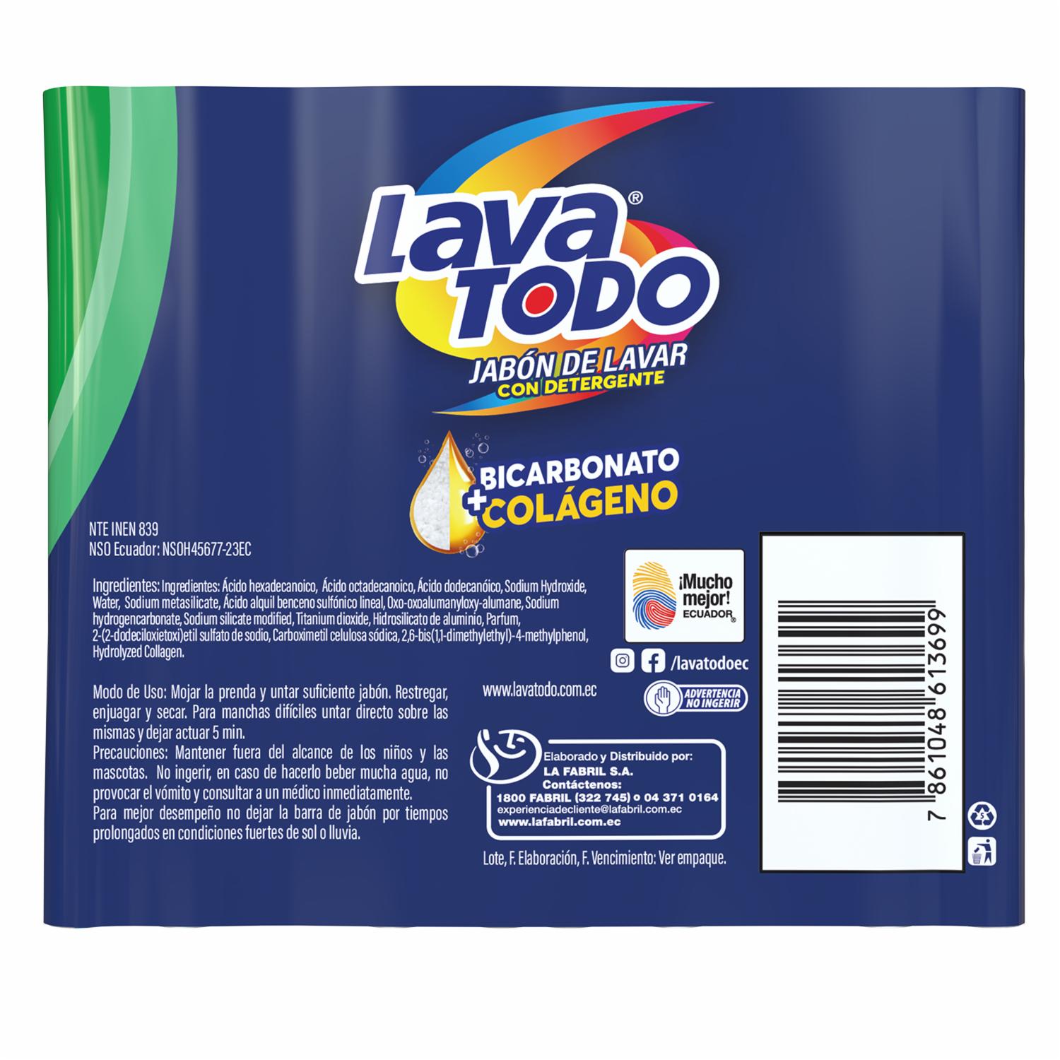 Jabón De Ropa Limón Bipack LAVATODO 2 X 230 G - Image 2