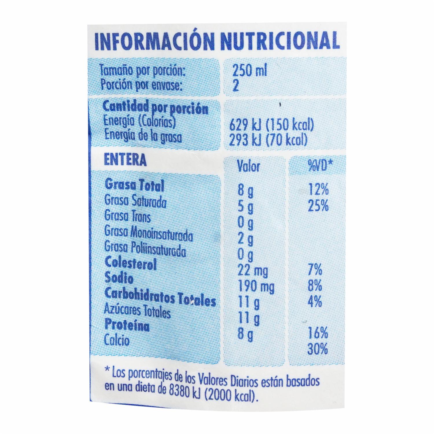 Leche Entera Larga Vida NUTRI 500 Ml - Image 2