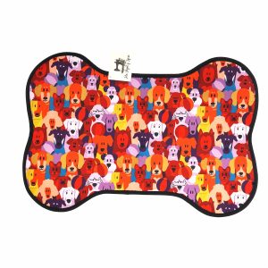 Individual Para Mascota Con Antideslizante TELA PAPEL Y TIJERA Grande