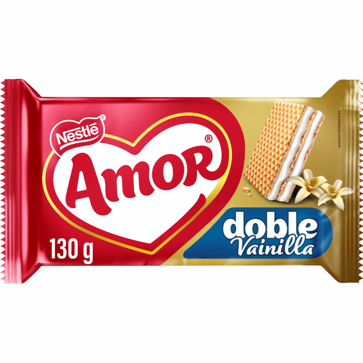 Galleta Waffer Doble Crema De Vainilla AMOR 130 G