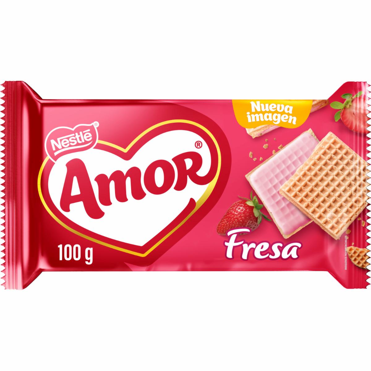 Galleta Waffer Fresa AMOR 100 G