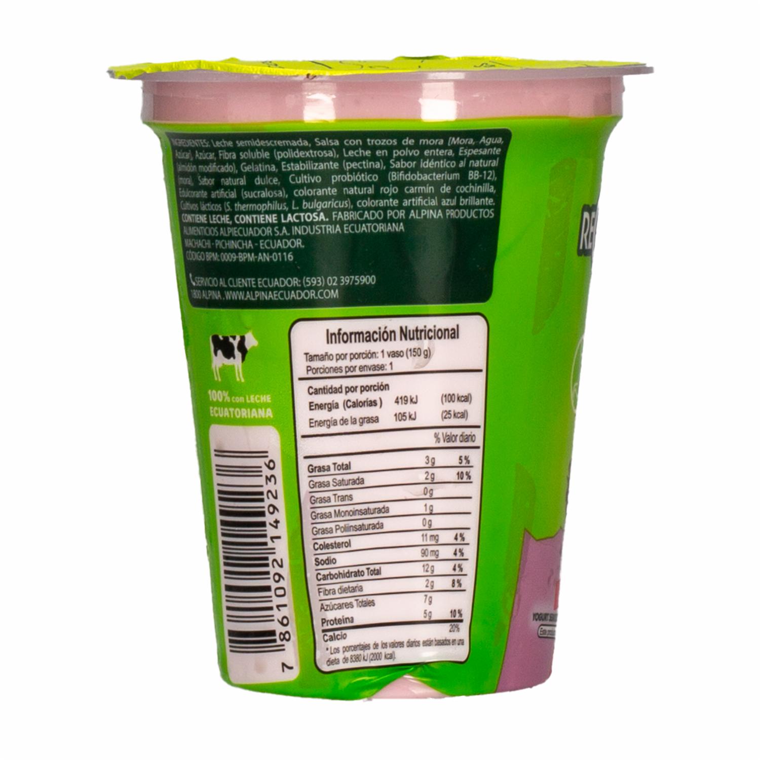 Yogurt Trozos Mora REGENERIS 150 G - Image 2
