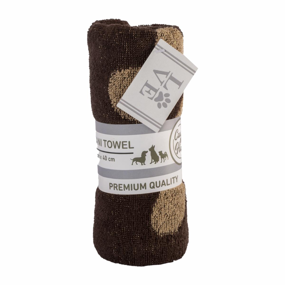 Toalla De Mascota Pequeña Color Café Habano Diseño Love CANI 70 X 40 Cm