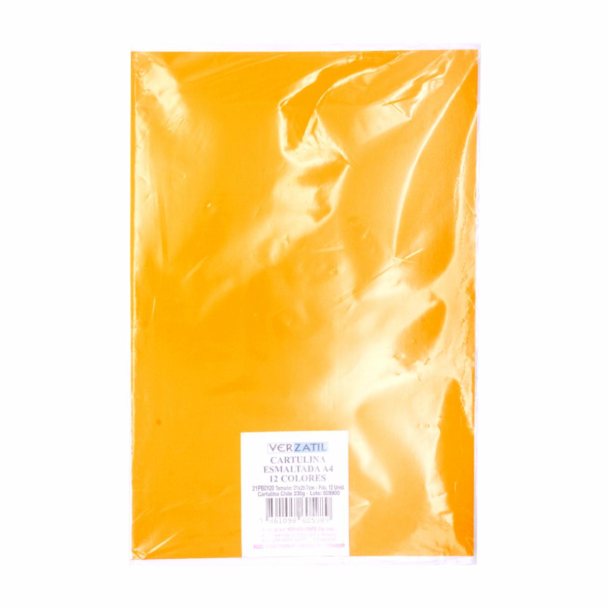 Cartulina Esmaltada A4 VERZATIL X12 Uds