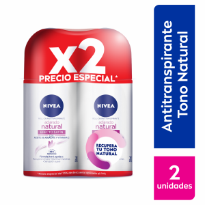 Desodorante En Roll On Para Dama Tono Natural Efecto Satín NIVEA Pack X2 X 50 Ml