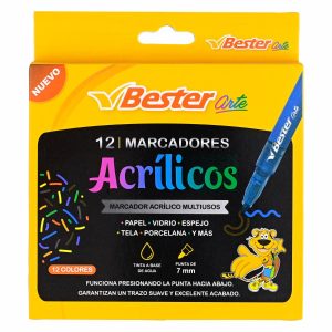 Marcador Acrílico Multiuso BESTER 12 Colores