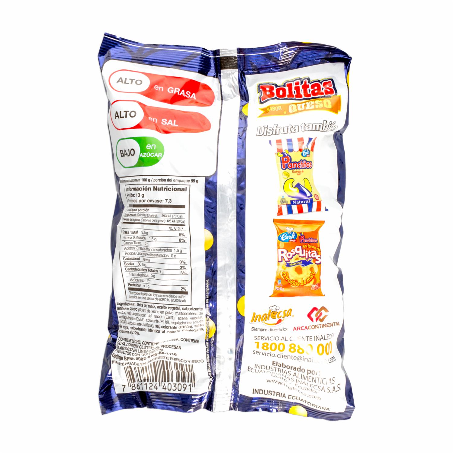 Bolitas De Maíz Sabor A Queso INALECSA 95 G - Image 3