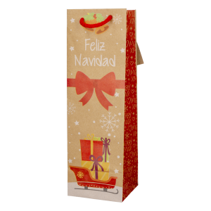 Funda Para Botella Licor Kraft Navidad PAPELART Unidad