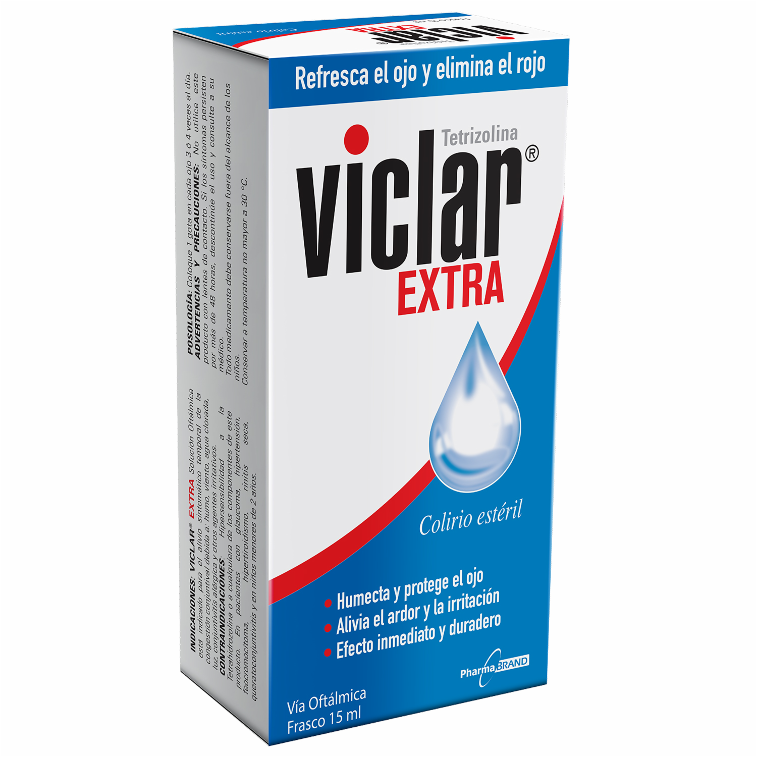 Solución Oftálmica Tratamiento Del Ojo Rojo VICLAR 15 Ml
