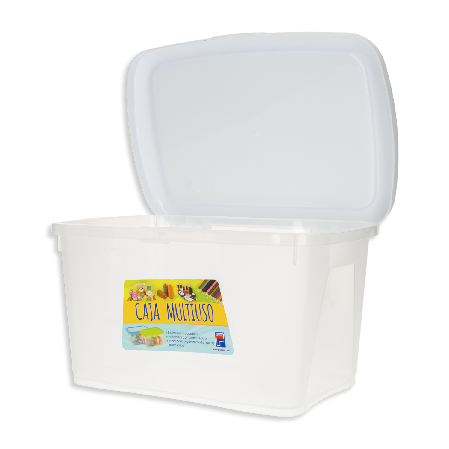 Caja Multiuso Transparente Con Tapa Blanca PLAPASA 4 L - Image 2